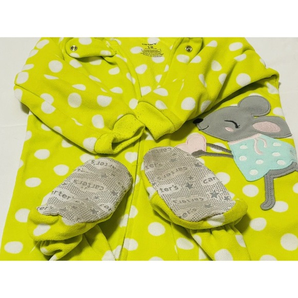 Carters Footed Pajamas Girls 18 Months Fleece Zip Spring Colors Animals Lot of 4 - Picture 12 of 13